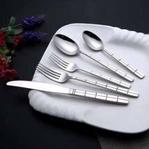 Geometric Grid Stainless Steel Cutlery Set