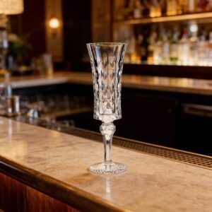 Vintage Diamond Shaped Embossed Crystal Glass Set