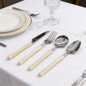Colored Resin Acrylic Handle Stainless Steel Dessert Cutlery Set
