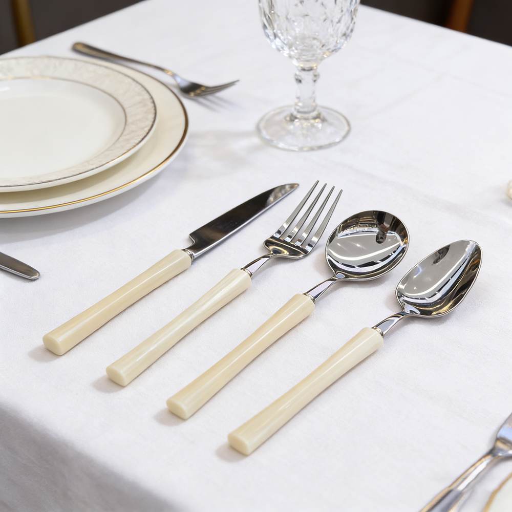 Colored Resin Acrylic Handle Stainless Steel Dessert Cutlery Set