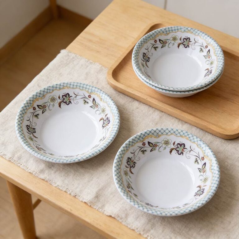 Vintage Pastoral Floral Melamine Dinnerware Set