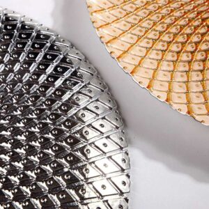 Luxury Iridescent 3D Diamond Glass Charger Plates