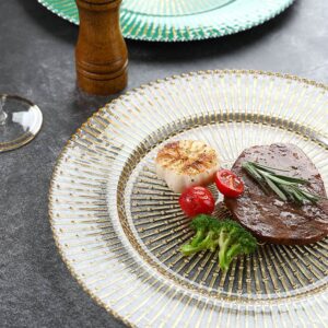 Luxury Vintage Radial Beaded Glass Charger Plates