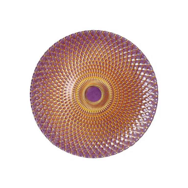 Luxury Iridescent 3D Diamond Glass Charger Plates