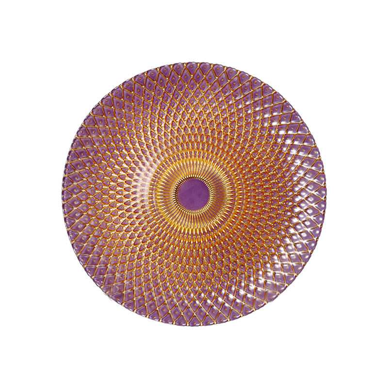 Luxury Iridescent 3D Diamond Glass Charger Plates