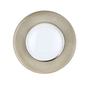 Luxury Diamond-Grid Glass Charger Plates