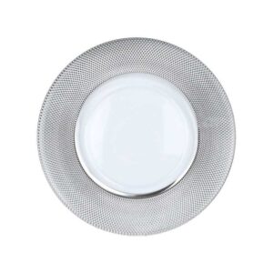Luxury Diamond-Grid Glass Charger Plates