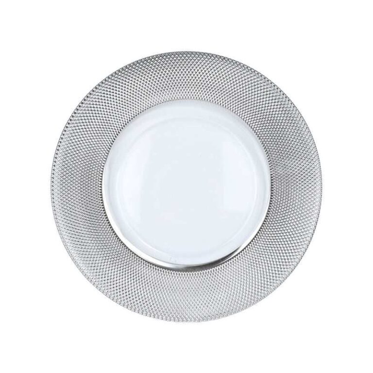 Luxury Diamond-Grid Glass Charger Plates
