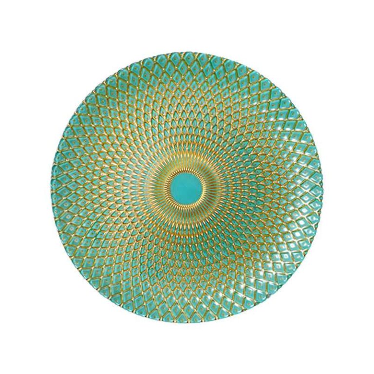 Luxury Iridescent 3D Diamond Glass Charger Plates