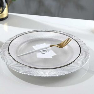 Luxury Diamond-Grid Glass Charger Plates