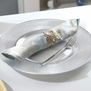 Luxury Diamond-Grid Glass Charger Plates