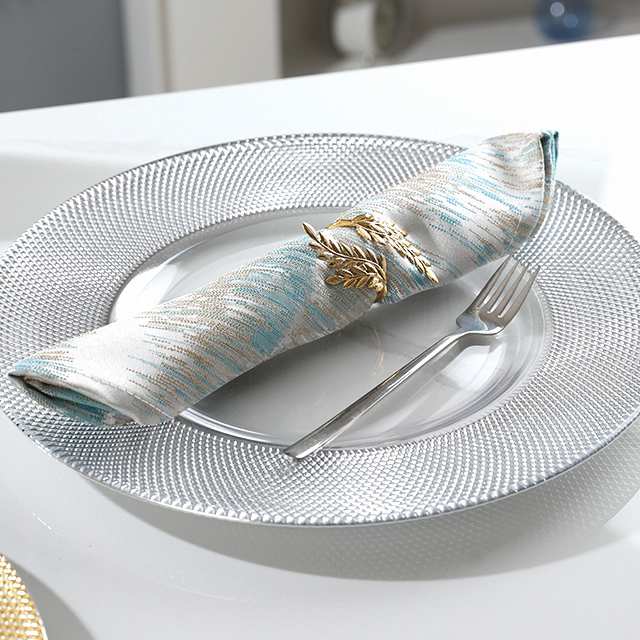 Luxury Diamond-Grid Glass Charger Plates