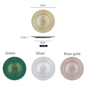 Luxury Vintage Radial Beaded Glass Charger Plates