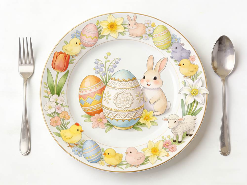 easter dinnerware