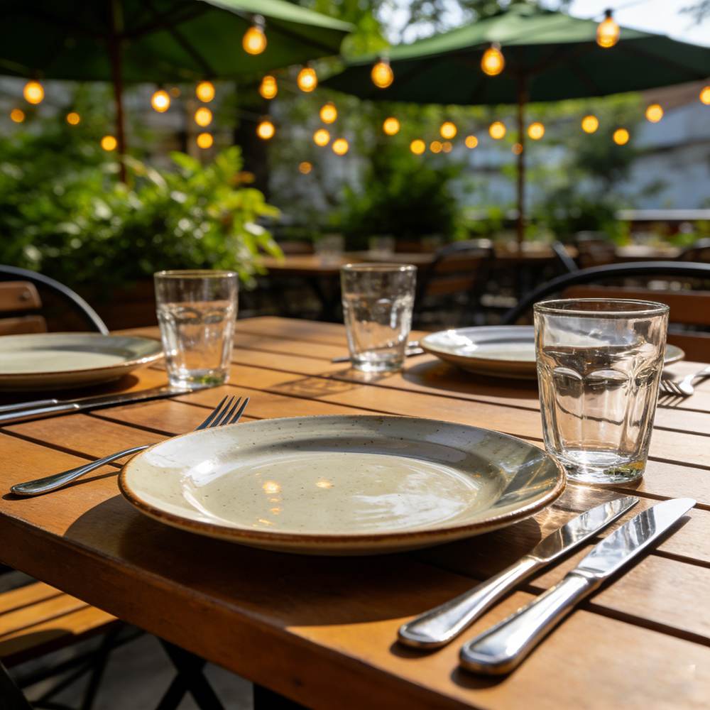 outdoor restaurant dinnerware