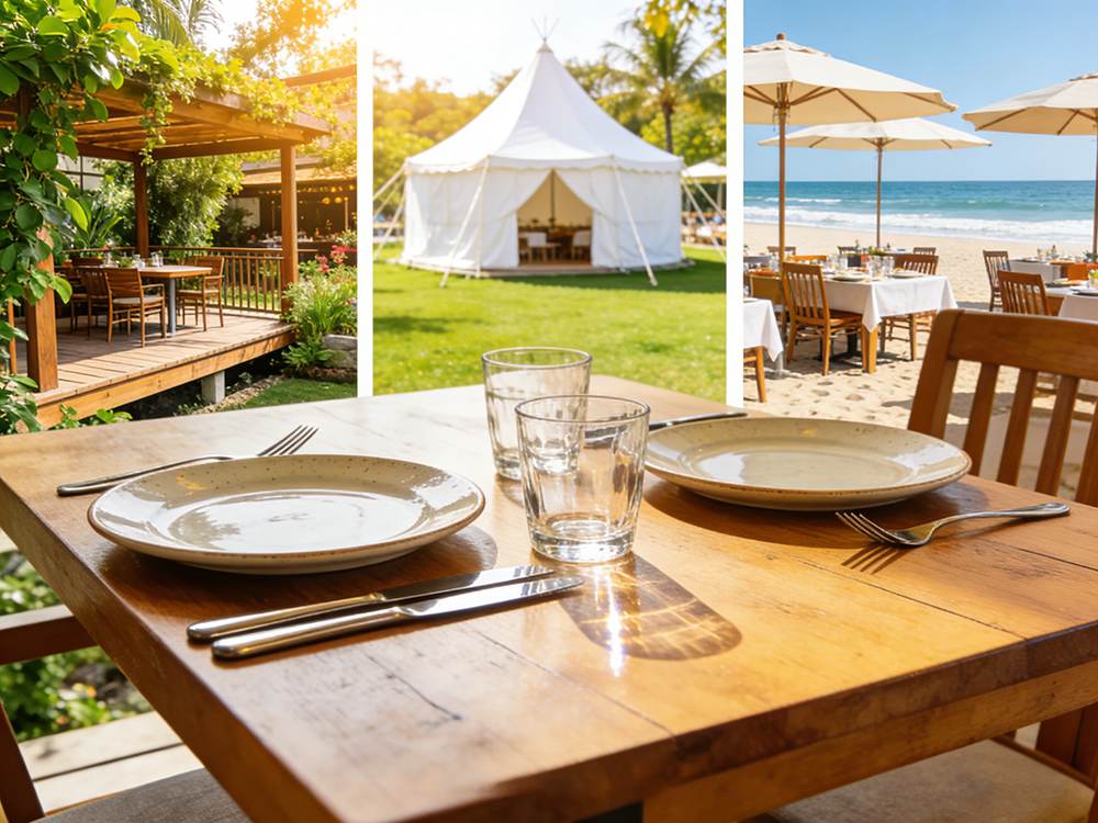 outdoor restaurant dinnerware