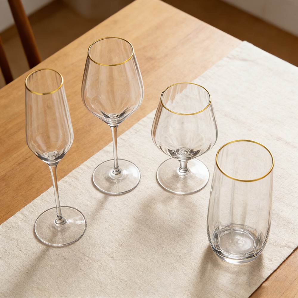Luxury Gold-Rimmed Crystal Glass Set