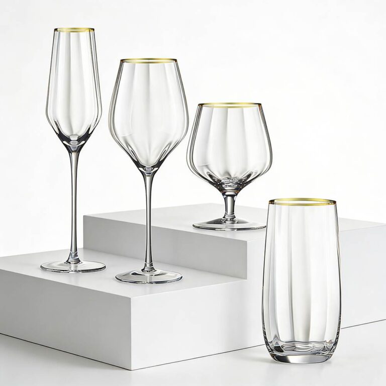 Luxury Gold-Rimmed Crystal Glass Set