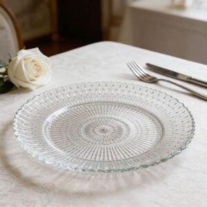 Luxury Vintage Radial Beaded Glass Charger Plates