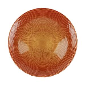 Warm Brown Woven Texture Glass Charger Plate