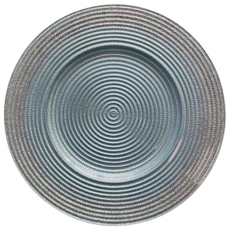 Luxury Iridescent Concentric Ribbed Glass Charger Plate