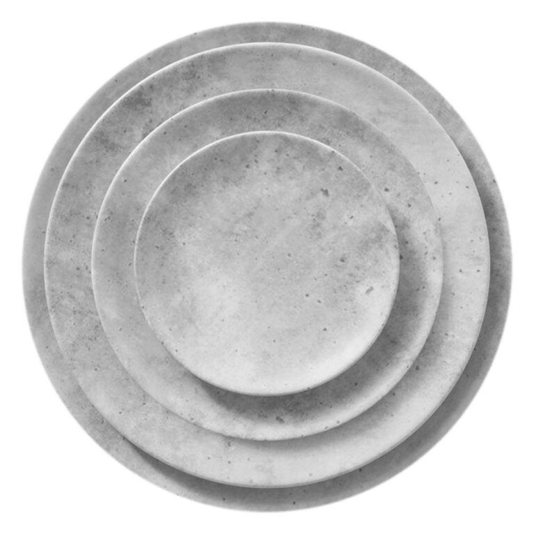 Product Features Wabi-Sabi Stone-Effect Craft Matte concrete-gray texture replicating natural stone, simple yet premium. Multi-Size Nested Design Four sizes in one set, suitable for charger plates, dinner plates, appetizer plates, and dessert plates for all dining scenarios. Premium Ceramic Material High-fired ceramic, durable, heat-resistant, easy to clean, dishwasher and microwave safe. Versatile Neutral Style Matches wabi-sabi, industrial, and minimalist styles, suitable for all cuisines and scenarios. Customizable for Branding Supports custom colors and textures to meet brand and themed event needs.