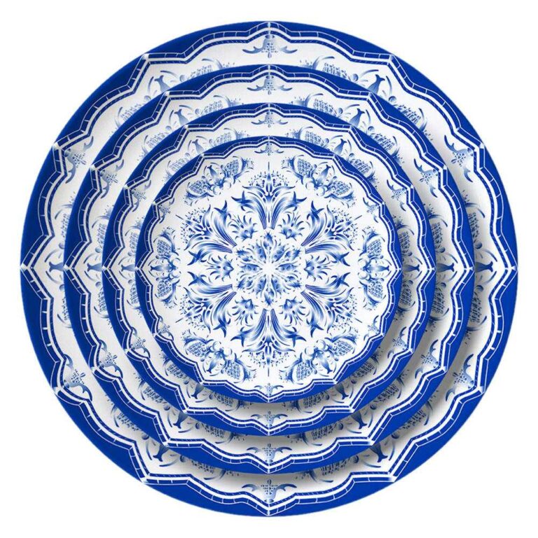 Vintage Blue & White Porcelain Dinnerware Set