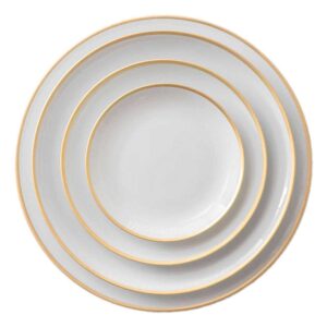 Minimalist Luxury Gold Rimmed Bone China Dinnerware Set