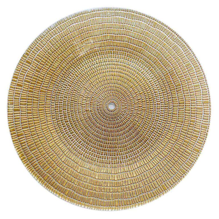 Luxury Gold Plated Mosaic Texture Glass Charger Plate