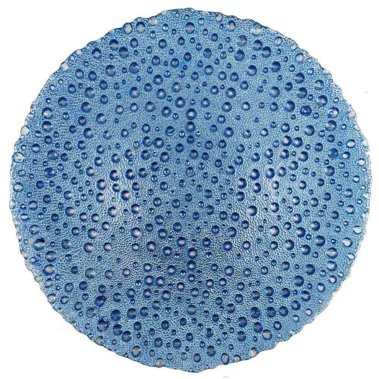 Dreamy Water Blue Hammered Glass Charger Plate