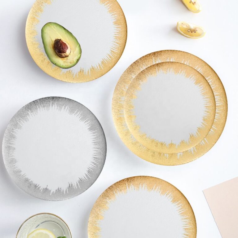 Luxury Gold Foil Radial Glass Charger Plate