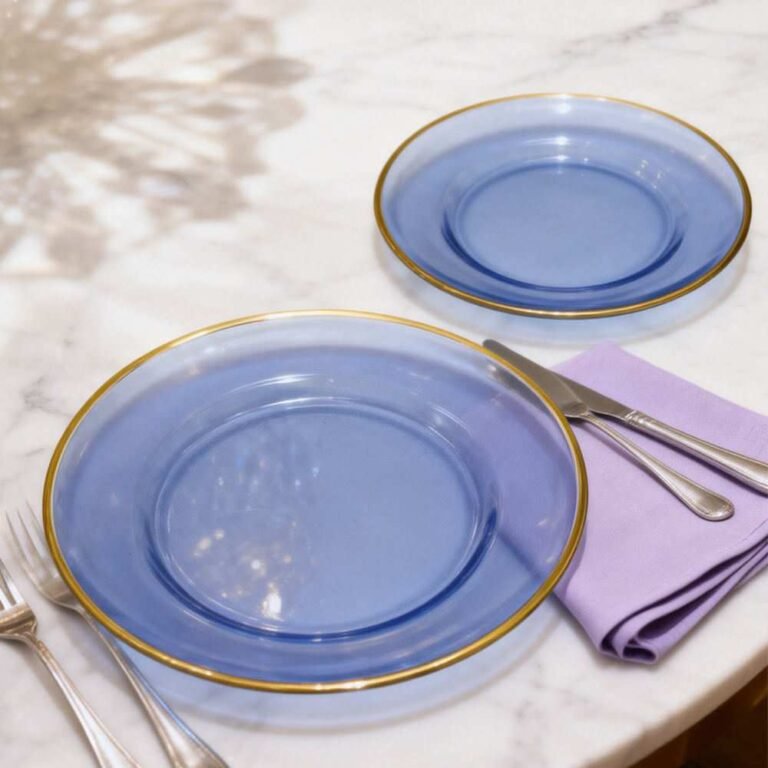 Minimalist Luxury Gold Rimmed Glass Charger Plate