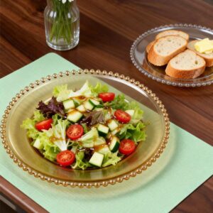 Luxury Gold Beaded Glass Charger Plate