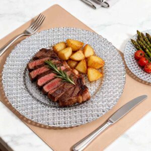 Luxury Full Gold Beaded Glass Charger Plate