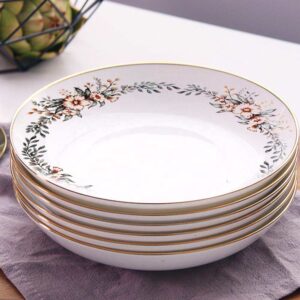 Luxury Hand Painted Floral Gold Rimmed Bone China Dinnerware Set