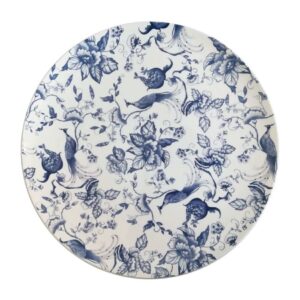 Luxury Blue White Peacock Floral Bone China Dinnerware Set