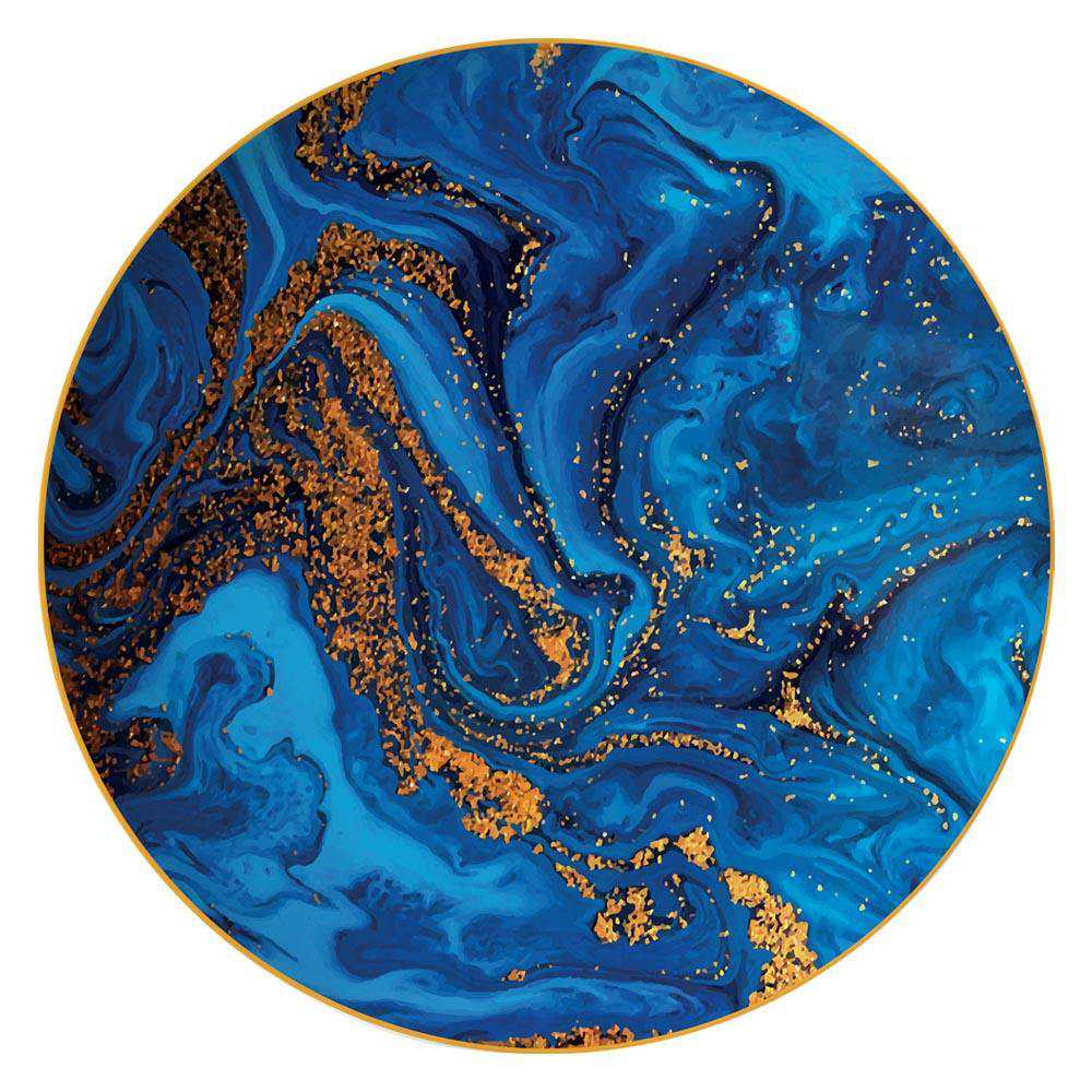 Luxury Gold Flow Blue Bone China Dinnerware Set