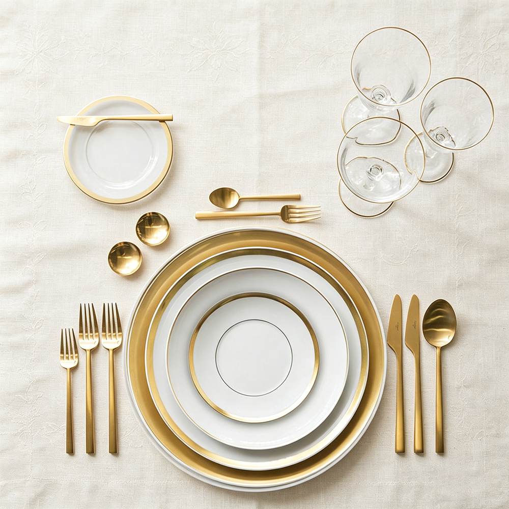 Classic Double Gold Rimmed Bone China Dinnerware Set