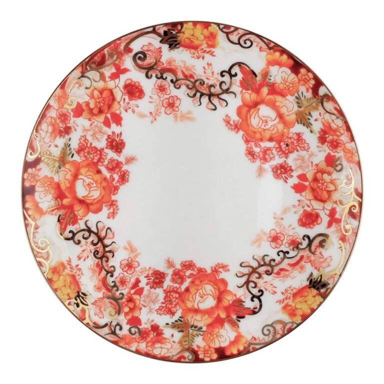 New Chinese Peony Gold Rimmed Bone China Dinnerware Set