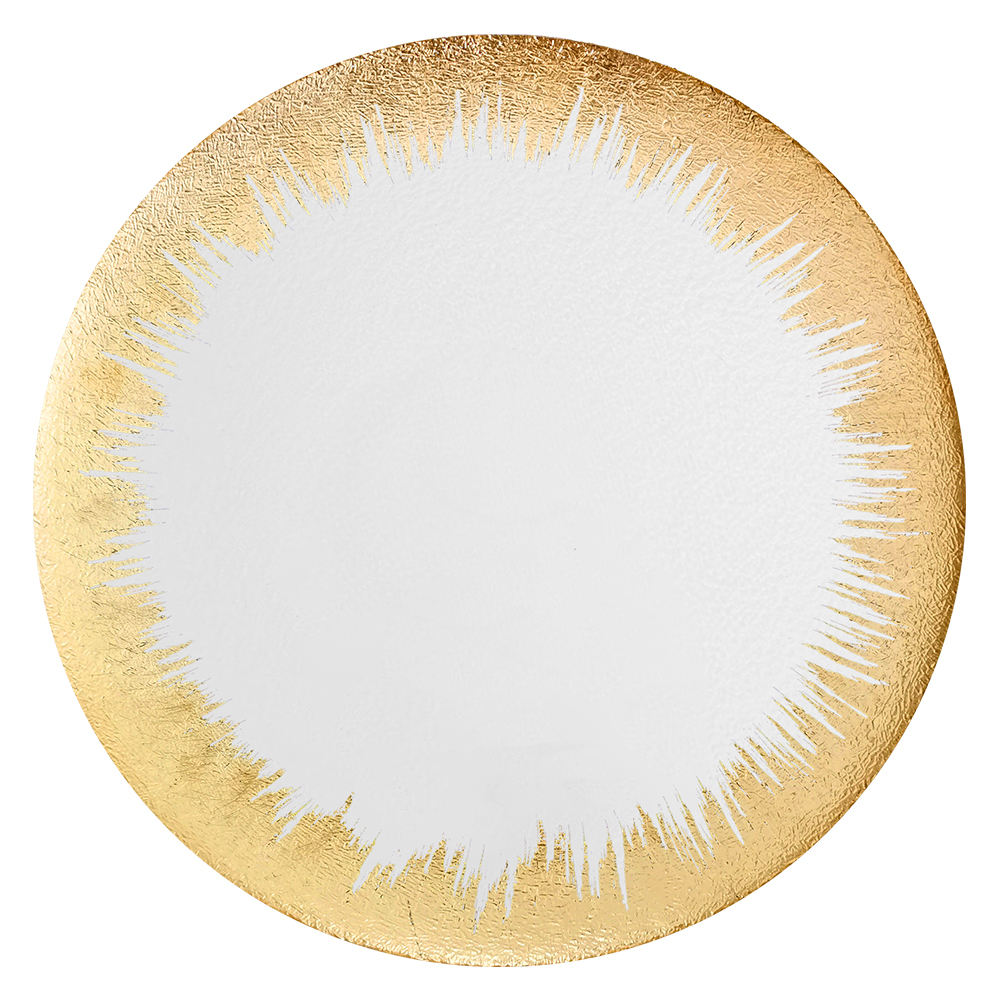 Luxury Gold Foil Radial Glass Charger Plate
