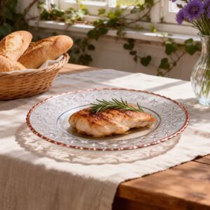 Luxury Gold Rimmed Starburst Pattern Glass Charger Plate