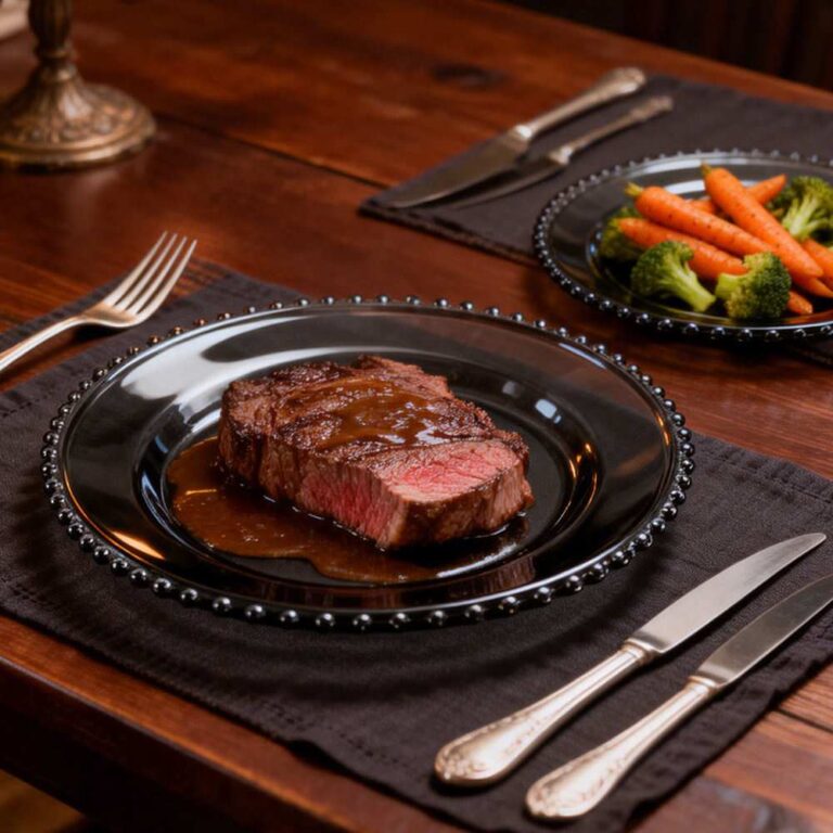 Luxury Gold Beaded Glass Charger Plate