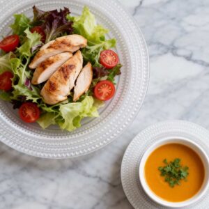 Luxury Concentric Beaded Pattern Clear Glass Charger Plate