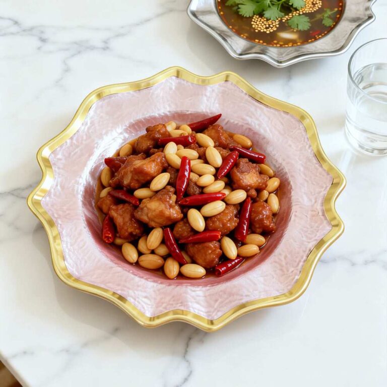 Luxury Gold Rimmed Wavy Edge Glass Charger Plate