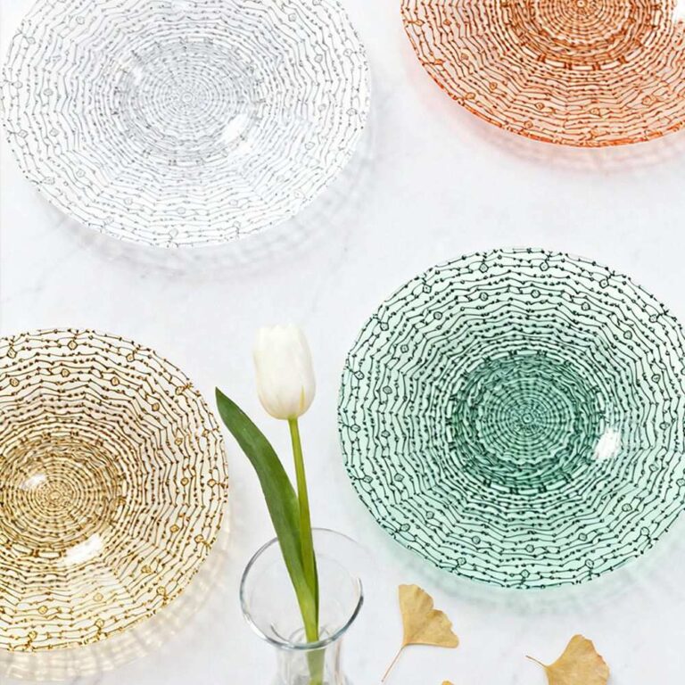 Luxury Gold-Plated Water Ripple Glass Charger Plate