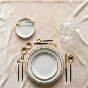 Minimalist Luxury Gold Rimmed Bone China Dinnerware Set