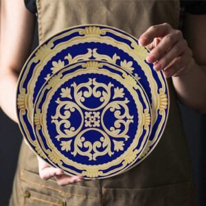 Vintage Royal Dark Green Gold Rimmed Bone China Dinnerware Set