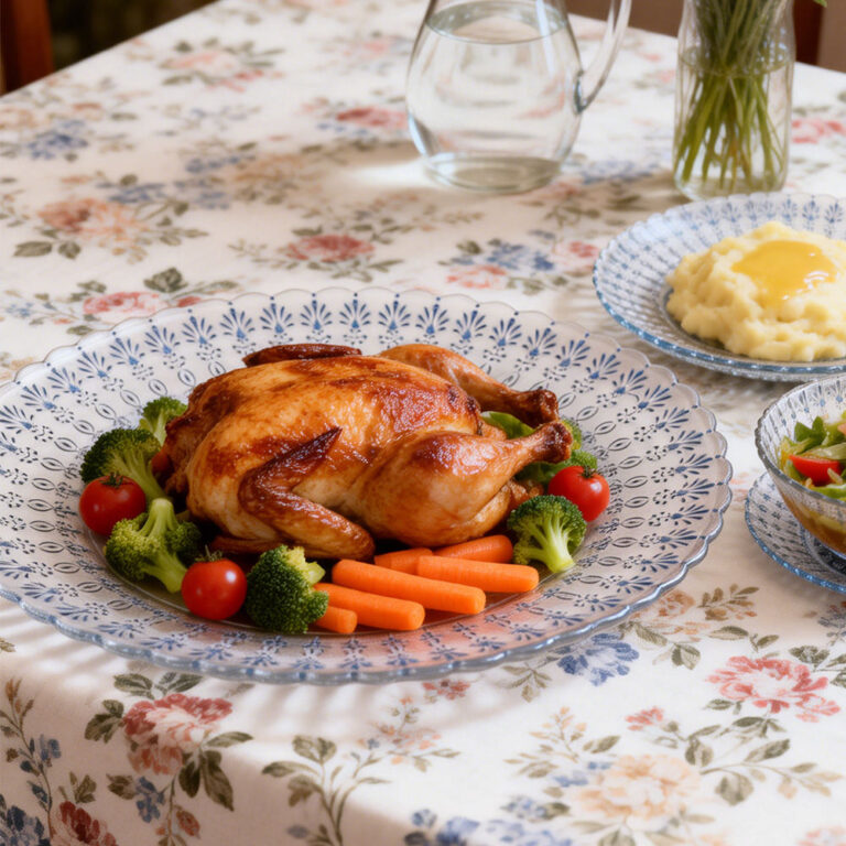 Vintage Blue White Mandala Pattern Glass Charger Plate
