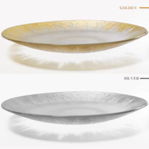 Luxury Gold Foil Radial Glass Charger Plate