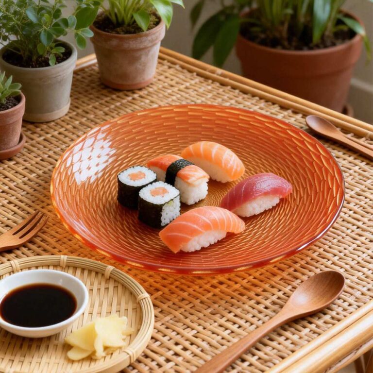 Warm Brown Woven Texture Glass Charger Plate